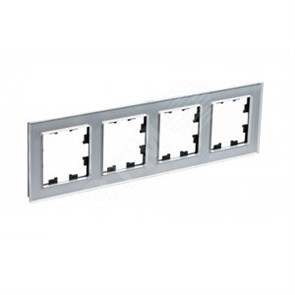 ATN320304 AtlasDesign Nature Рамка 4 поста, органическое стекло, алюминий (уп.12шт.) Systeme Electric (Россия) ATN320304
