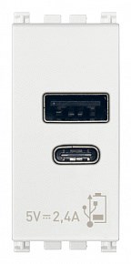 19292.B Arke Зарядное устройство с разъемом USB 5V 1,5A, 1модуль, белое Vimar (Италия) 19292.B