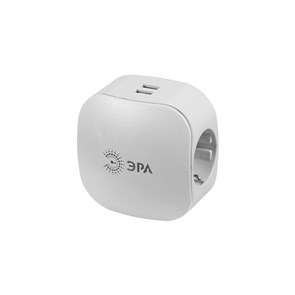 Б0015243 SP-3e-USB-2A Тройник  3гн 220V + 2xUSB 2100mA, c заземл, со шт (белый) ЭРА Б0015243