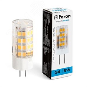 25862 LB-432 (5W) 230V G4 6400K JCD Лампа светодиодная капсула (уп.100шт.) FERON (Китай) 25862