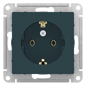 ATN000843 AtlasDesign Механизм розетки 1 гнездо с заземлением, изумруд (уп.10шт.) Systeme Electric (Россия) ATN000843