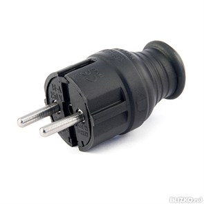 BEM 11-102 Вилка кабельная каучуковая 220В 16А без з/к, IP44, черная СНЯТА С ПРОИЗВОДСТВА 8698523911020