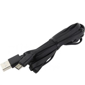 iK-3120r-3-k Дата-кабель USB 2.0-A штекер - USB Type-C штекер, плоский резин. 2м, черный SmartBuy  4690626039735