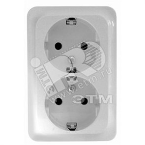 LEX1834666R Quick ELJO Розетка двойная с заземлением и шторками, белая ВЫВЕДЕНА ИЗ АССОРТИМЕНТА LEX1834666R