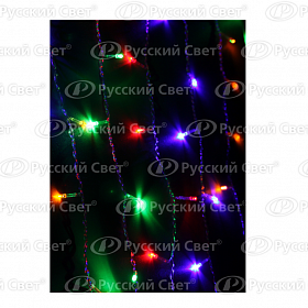 KOC_CUR200LED_RGB Гирлянда занавес 2.5м х1.1м 200LED с контроллером шнур 3м IP20 мультиколор Космос  KOC_CUR200LED_RGB