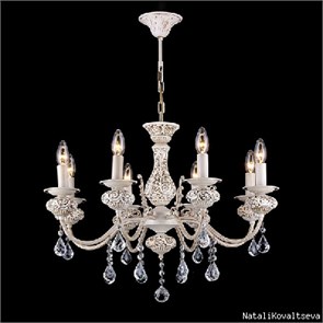 10846/6C WHITE ANTIQUE Люстра кристалл, 6 x E14, 60W, золото Natali Kovaltseva 10846/6C