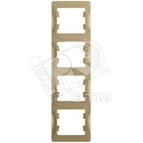 GSL000408 Glossa Рамка вертикальная, 4 поста, титан (уп.15шт.) Schneider Electric GSL000408