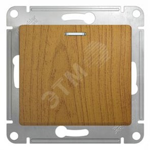 GSL000513 Glossa Одноклавишный выключатель с подсветкой (сх.1а), дуб, механизм (уп.20шт.) Schneider Electric GSL000513