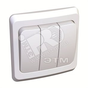BC 10-003B ЭТЮД Трехклавишный выключатель белый (уп.20шт) Schneider Electric BC10-003B