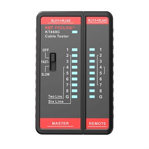 88552 KT 468С PROLINE LAN-тестер кабельный для проверки витой пары и телефонного кабеля КВТ (Россия) 88552