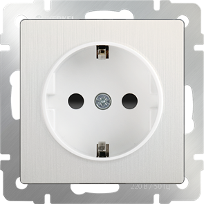 WL13-SKGS-01-IP44 Механизм розетки 1 гнездо с заземлением и шторками, перламутровый рифленый (уп.10шт.) WERKEL a040883