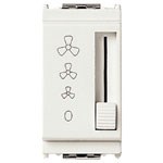 16558.B Переключатель для вентиляционных конвекторов 1P 6(2)A, 250V 4P, белый 711258