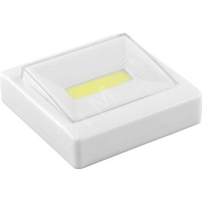 23377 FN1206 1LED 3W (3xAAA в комплект не входят), 85x85мм, белый Светодиодный светильник кнопка (уп.240шт.) FERON 23377