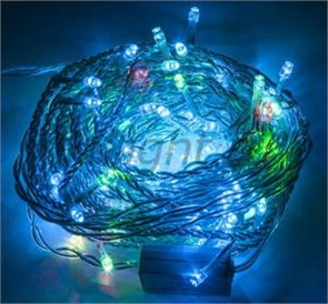 26778 CL05 Гирлянда 230V  100 LED мульти,  7.2W,  с контроллером, IP 20, длина 10м.+шнур 1,5м 0.5мм 26778-1