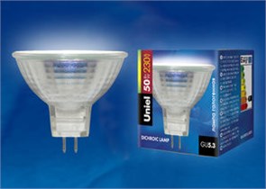 JCDR-50W/GU5.3  MR16 220Вт лампа галогеновая (уп.200шт.) UNIEL 711462