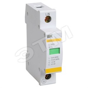 MOP20-1-D ОПС1-D 1Р In=5kA Un=230B Im=10kA Ограничитель перенапряжения (уп.10шт.) IEK® MOP20-1-D
