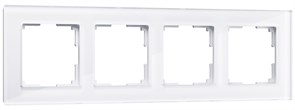 W0041101/WL01-Frame-04 Favorit Рамка на 4 поста, белое стекло (уп.5шт.) Werkel™ a051194-1