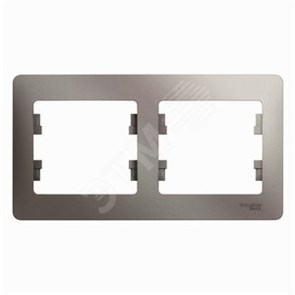 GSL001202 Glossa Рамка горизонтальная 2 поста, платина (уп.10шт.) Schneider Electric GSL001202