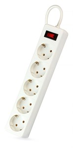 SBSP-30-W Сетевой фильтр 5 гнезд с заземлением 3м, белый Smartbuy 4690626030183