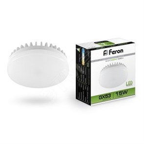 25836 LB-454 GX53 LED 15Вт GX53 4000К 1240Лм таблетка 220В (замена 125Вт) Лампа светодиодная (уп.10/100шт.) FERON (Китай) 25836