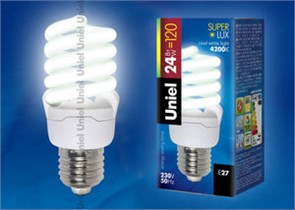 ESL-S41-24/4200/E27 Лампа энергосберегающая 24W (бывшая 26W) E27 (уп.50шт.) UNIEL ESL-S41-24/4200/E27