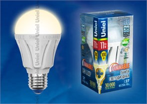 LED-A60-11W/WW/E27/FR/DIM Palazzo Лампа светодиодная диммир., теплый белый свет (уп.50шт.) UNIEL LED-A60-11W/WW/E27/FR/DIM