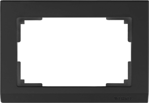 W0081808/WL04-Frame-01-DBL-black Stark Рамка для двойной розетки, черная (уп.10шт.) Werkel™ a050921-1