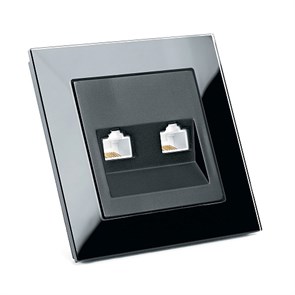 39509 Катрин GLS00-7006-05, черный Розетка компьютерная 2 гнезда RJ-45 (уп.10шт.) Stekker (Китай) 39509