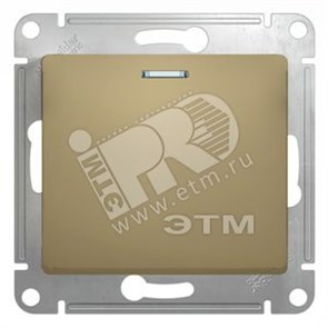 GSL000413 Glossa Одноклавишный выключатель с подсветкой (сх.1а), титан, механизм (уп.20шт.) Schneider Electric GSL000413