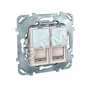 MGU5.2020.25ZD КОМПЬЮТЕРНАЯ РОЗЕТКА 2ХRJ45 КАТ. 5Е, С ПОЛЕМ ДЛЯ НАДПИСИ БЕЖЕВЫЙ UNICA (уп.10шт.) MGU5.2020.25ZD