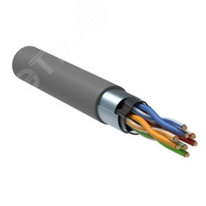 LC1-C5E04-321-P-R F/UTP 5E 4х2х0,52 solid, LSZH, серый ЭКРАН Витая пара FTP 4 пары AWG 24 Cat.5е внутренняя Cu (кор.305м.) ITK® LC1-C5E04-321-P-R