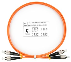 7588c FOP-62-FC-FC-1m Патч-корд волоконно-оптический (шнур) duplex FC-FC MM 62,5/125 1м LSZH Cabeus 7588c