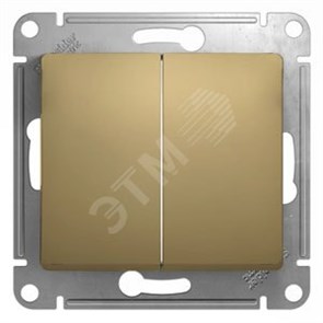 GSL000451 Glossa Двухклавишный выключатель (сх.5), титан, механизм (уп.20шт.) Schneider Electric GSL000451