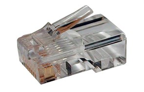 PLUG-8P8C-U-C5-100 Разъем RJ-45(8P8C) под витую пару, Cat.5e, универсальный (уп.100шт.) Hyperline PLUG-8P8C-U-C5-100