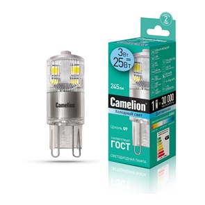 LED3-G9-NF/845/G9 Светодиодная лампа 3Вт 220В (уп.10шт/500шт) Camelion LED3-G9-NF/845/G9
