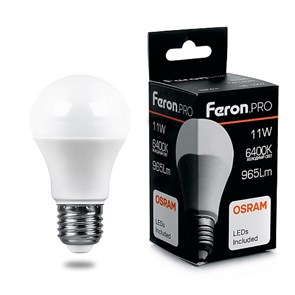 38031 LB-1011 A60 (шар), 11W 230V E27 6400К (дневной) Лампа светодиодная FERON 38031