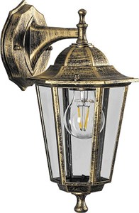 11137 6202/PL6202 (на стену вниз) 100W 230V E27 черное золото Светильник садово-парковый (уп.6шт.) FERON (Китай) 11137