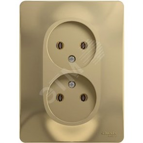 GSL000420 Glossa Розетка двойная без заземления, титан, в сборе (уп.15шт.) Schneider Electric GSL000420