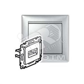 770230 Valena Classic Информационная розетка RJ45 Cat. 5е UTP 1 выход, алюминий (уп.10шт.) Legrand (Франция) 770230