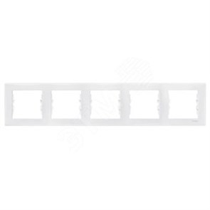 SDN5800921 Sedna Рамка горизонтальная 5 постов, белая Schneider Electric SDN5800921
