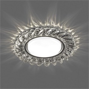 40501 CD4034 с драйвером в комплекте 20LED*2835 SMD 4000K, 15W GX53, без лампы, прозрачный, хром Светильник встраиваемый (уп.10/50шт.) FERON (Китай) 40501