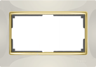WL03-Frame-01-DBL-ivory-GD Snabb Рамка для двойной розетки, слоновая кость/золото (уп.10шт.) WERKEL a035259