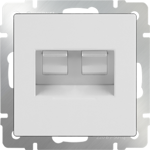W1181101/WL01-RJ45+RJ45 Механизм розетки двойной компьютерной RJ45+RJ45, Cat.5e, белый (уп.10шт.) Werkel™ a033759