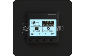 Welrok pro bk Терморегулятор встраиваемый, цифровой, программируемый, черный Welrok (Россия) Welrok pro bk