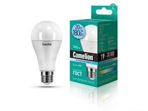 LED20-A65/830/E27 Светодиодная лампа 20Вт 220В (уп.10/100шт.) Camelion LED20-A65/830/E27