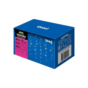ULD-B1805-048-DTA WARM WHITE IP20 Бахрома светодиодная с контроллером. 1.8 м. 48 светод.UNIEL ULD-B1805-048-DTA