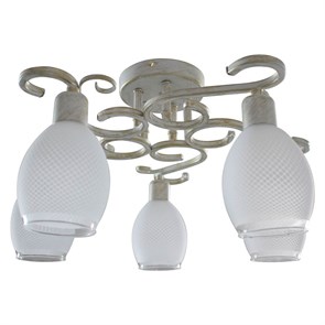 TL7360X-05WG Белая платина Потолочная люстра Е14, 5х40W Toplight Loretta TL7360X-05WG