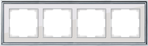 WL17-Frame-04 Palacio Рамка на 4 поста, хром/белый (уп.5шт.) WERKEL a037695