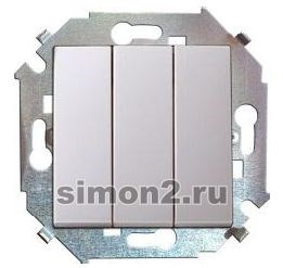1591391-030 S15 Выключатель трехклавишный, 10А, 250В, винт. зажим, белый (уп.18шт.) Simon Electric 1591391-030