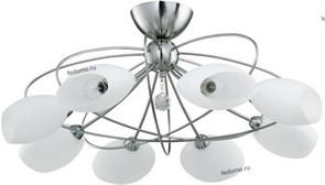 818/8PF-Whitechrome Люстра потолочная, 8 плафонов, никель, белый IDlamp (Италия) 818/8PF-Whitechrome